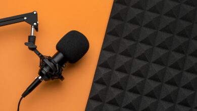 microphone and acoustic isolation foam