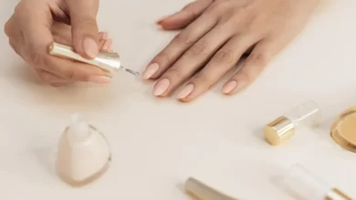 healthy beautiful manicure and polish